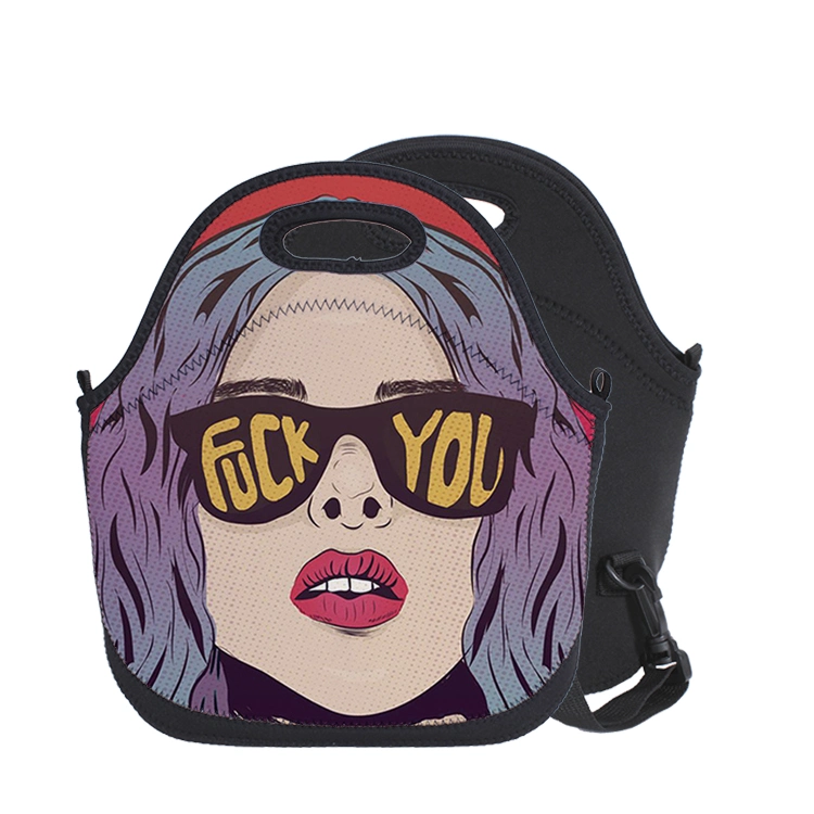 Custom Cute Cartoon Insulated Cooler Lunch Bag, Wholesale Unicorn Printed Neoprene Lunch Bag for Kids