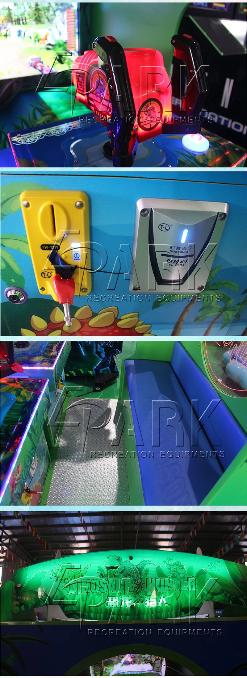 Epark Kids Gun Game Machine Indoor Video Arcade Hunting Dinosaur Game Machine for Sale