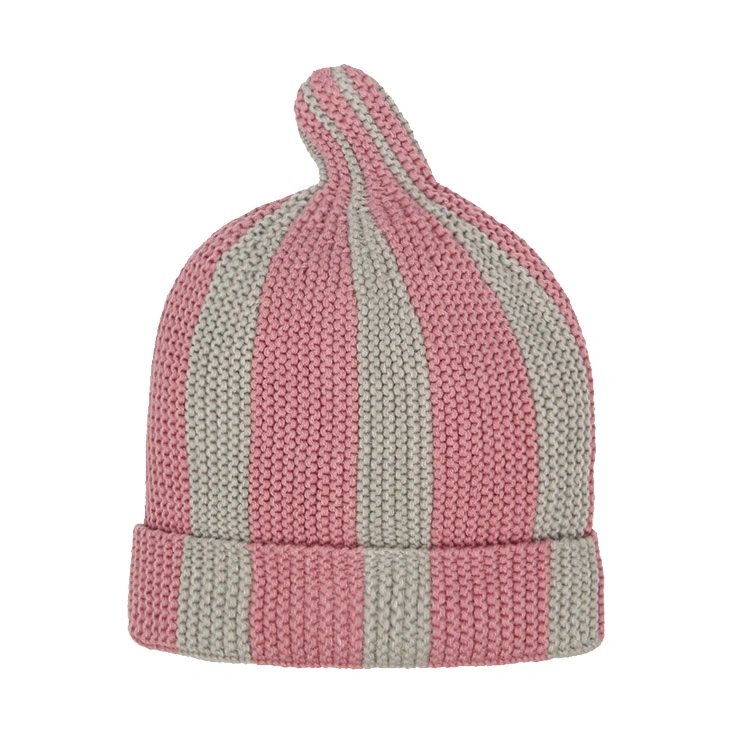 Manufacturer Custom Print Design Winter Knitted Cotton Kids Hat