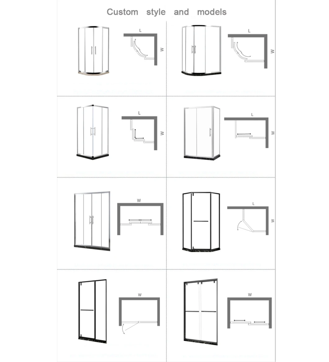 Complete Quadrant Shower Enclosure with Tray Corner Shower Set