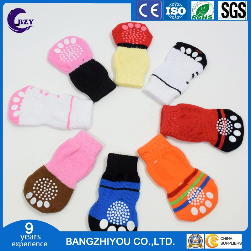 Pet Dog Autumn and Winter New Cotton Socks Wool Socks Paw Print Non-Slip Bottom