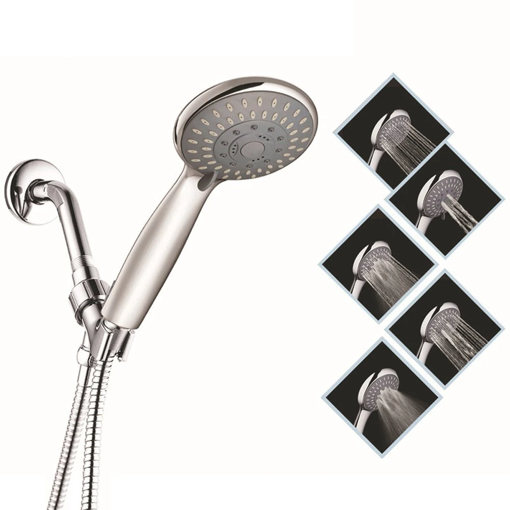 Five Functions ABS Chromed Shower Replace LED Shower Head