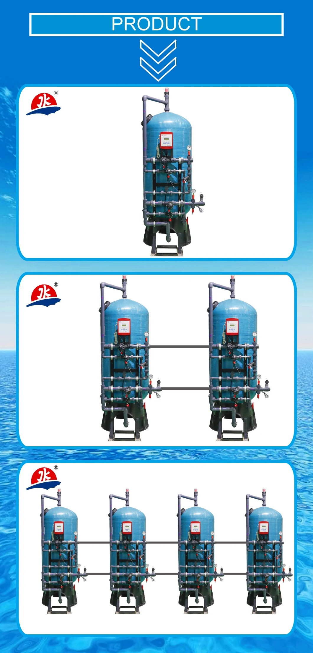 Jkmatic Jksd3 Industrial Water Multi-Media Filter and Softener Pressure Tanks for Water Softener