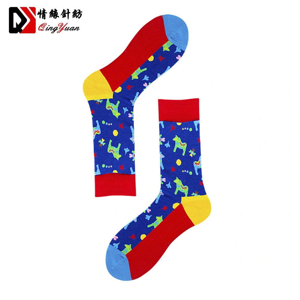 New Design Cheap Sweat-Absorbent Funny Dress Colorful Unisex Men Women Jacquard Custom Made Socks