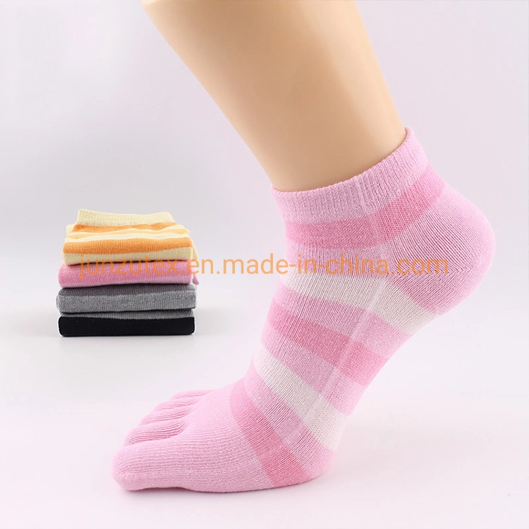 Women Invisible Ankle Socks Five Fingers Toe Socks Summer Colored Toe Invisible Shallow-Mouthed Cotton Women Socks