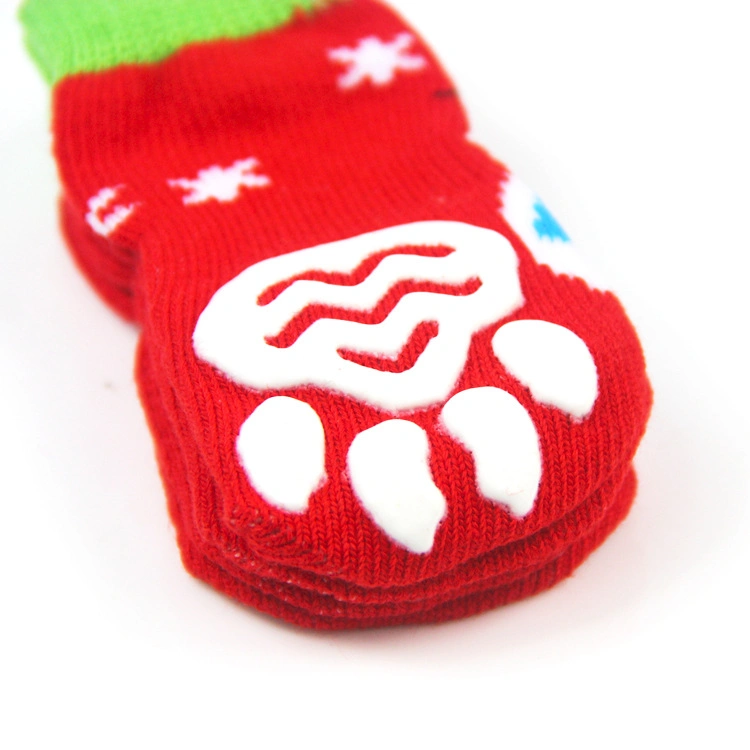 Pet Socks Christmas Snowflake Dog Socks Kitten Dog Belt Slip Resistant Dirty Knee Socks