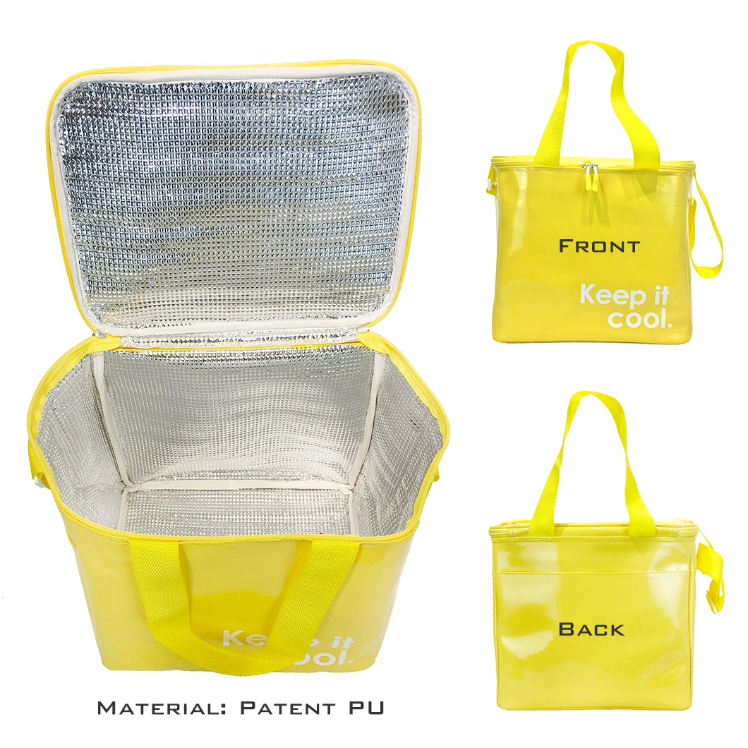 Promotional Ice Cool Bag Large Reusable PU Picnic Cooling Bag Insulated Food Lunch Cooler Bags