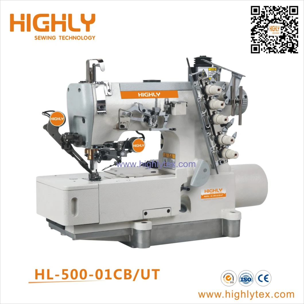 High Speed Flat Bed Edge Rolling Interlock Sewing Machine with Tape Binding