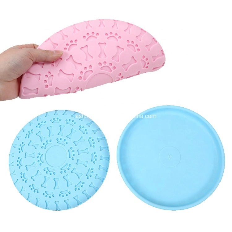 Multi Colors Pet Training Flying Disc Feeding Toy Rubber Catcher 9inch Large Dog Interactive Toys