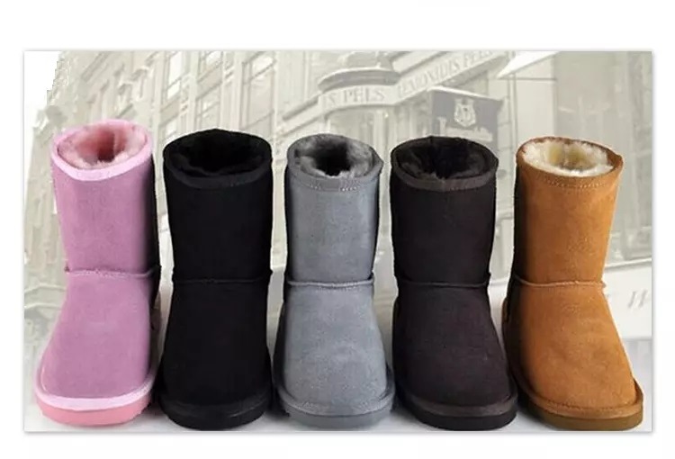 Factory Custom Fur Lined Kids Double Sheepskin Winter Ankle Boots Kids Snow Boots for Toddler