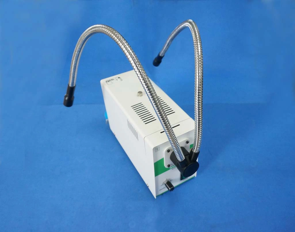 Cold Light Source for Stereo Microscopes Dual Gooseneck Fiber Pipes