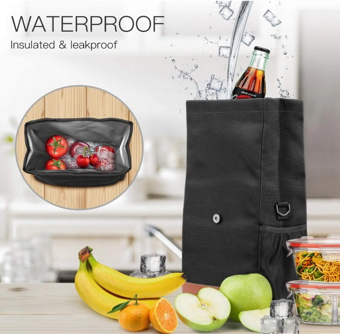 Stain Resistant Polyester Waterproof Insulated Reusable Food Drinks Picnic Cooler Bag Tote Lunch Bag Cooler