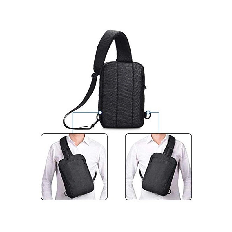 Fashion Black Outdoor Travel Custom Cross Body Chest Bag Men Crossbody Messenger Bag Shoulder Sling Bag