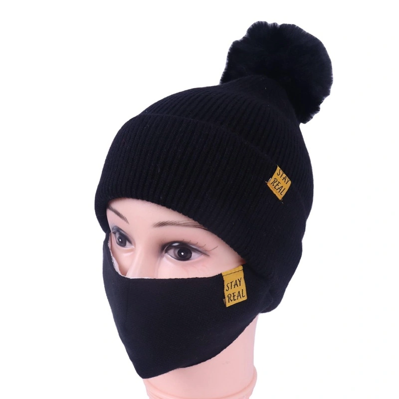 Winter Fashion Hats Thick Warm Womans Winter Hats Knitted Female Knit Letter Bonnet Woman Winter Hats