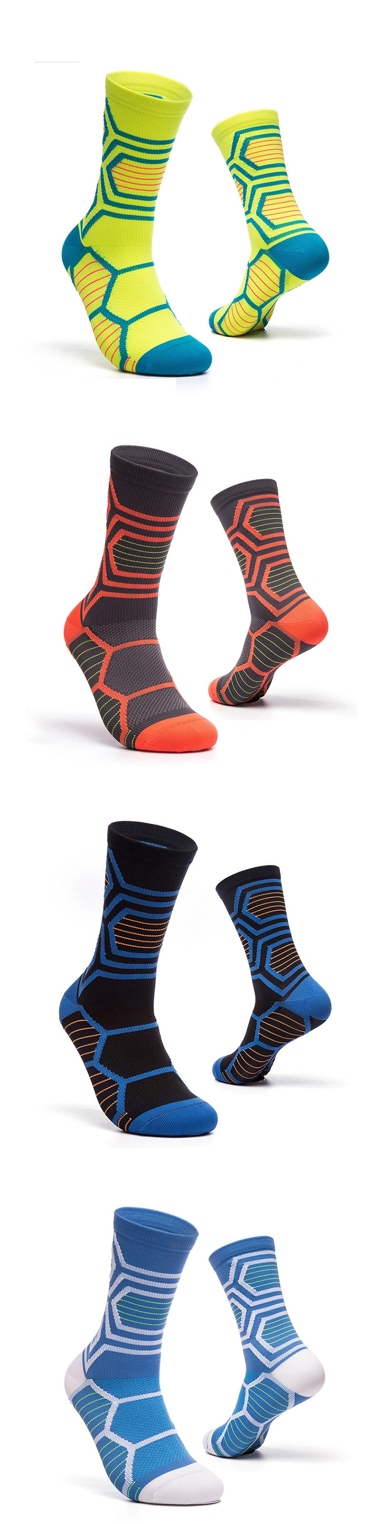 Hot Selling Outdoor Orange Accessories Long Mountain Compression Cycling Socks