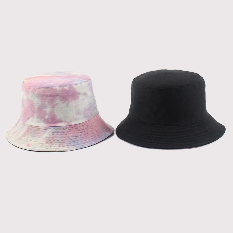 Double-Sided Wear All Season Tie Dyed Fashion Bucket Hat Men and Women's Outdoor Sunscreen Random Dyeing Reversible Bucket Hat Men's Fishing Hunting Casual Hat