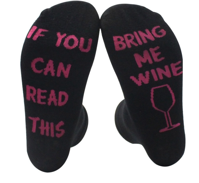 Funny Saying Knitting Word Combed Cotton Crew Wine Coffee Beer Socks for Men Happy Funny Socks