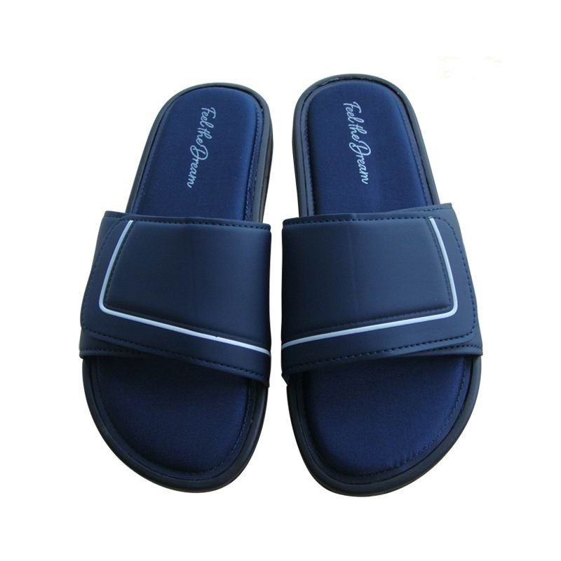 Custom Logo Black Color PU Slide Sandal Bath Shower SPA Pool Slippers