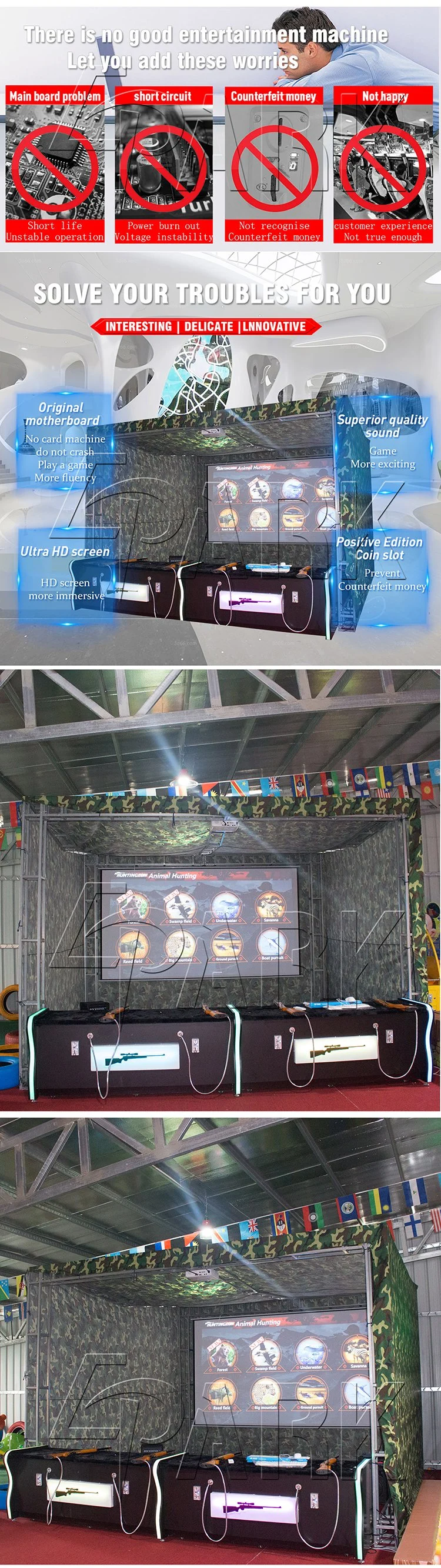 Commercial Games Adult Shooting Arcade Game Machine with Stand Platform Coin Operated Equipment