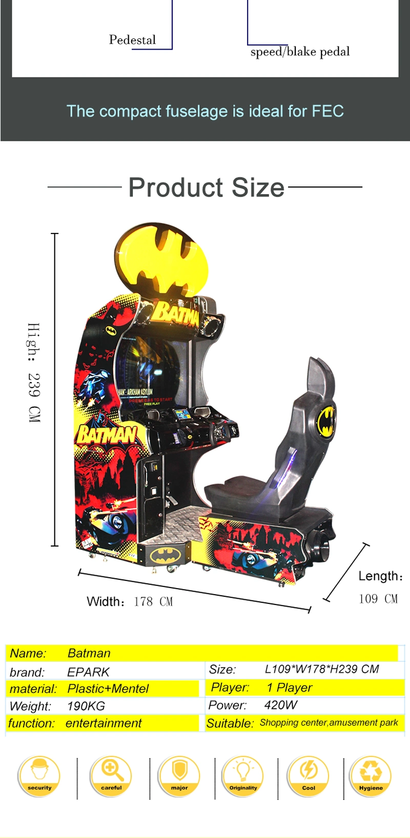 Japan Arcade Racing Car Simulator 2 in 1 Batman Shooting Video Game Machine for Sale