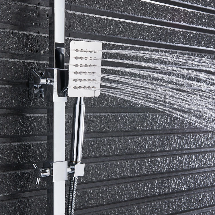 New Wall Mounted Retractable Stainless Thermostatic Rain Shower with Waterfall