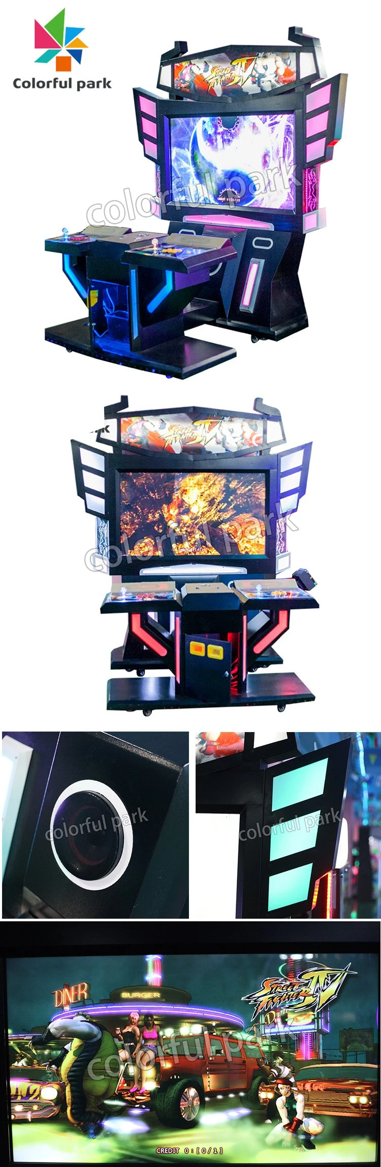 Colorful Park Street Fighter Arcade Video Fighting Game Machine Arcade Machine Street Fighter