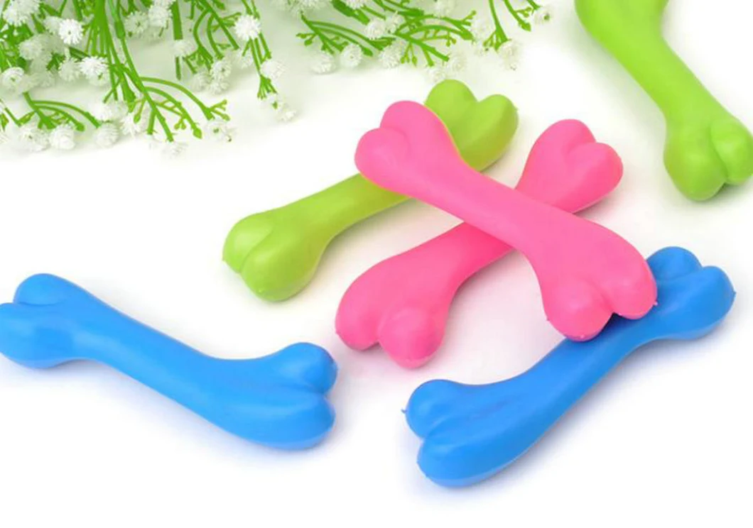 Pet Dog Puppy Rubber Bone Shape Molar Stick Bite-Resistant Chew Training Funny Chew Toy Esg12719