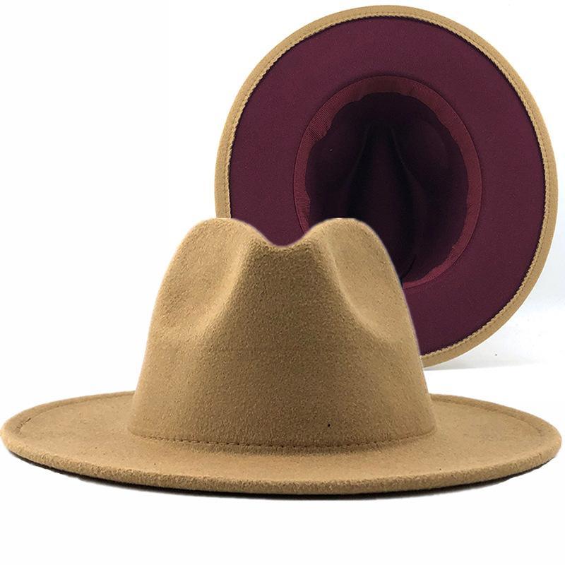 Double Side Felt Custom Elegant Wide Brim Hat Fedora Hat