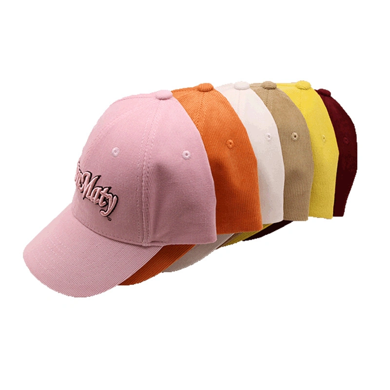 Wholesale Custom Logo Embroidery Corduroy Hat Fashion Baseball Sport Snapback Cap Hat