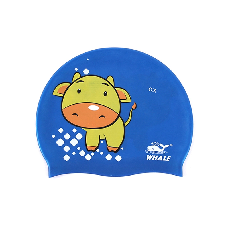 Kids Cartoon Logo Swim Caps Promotional Waterproof Silicone Swimming Hats