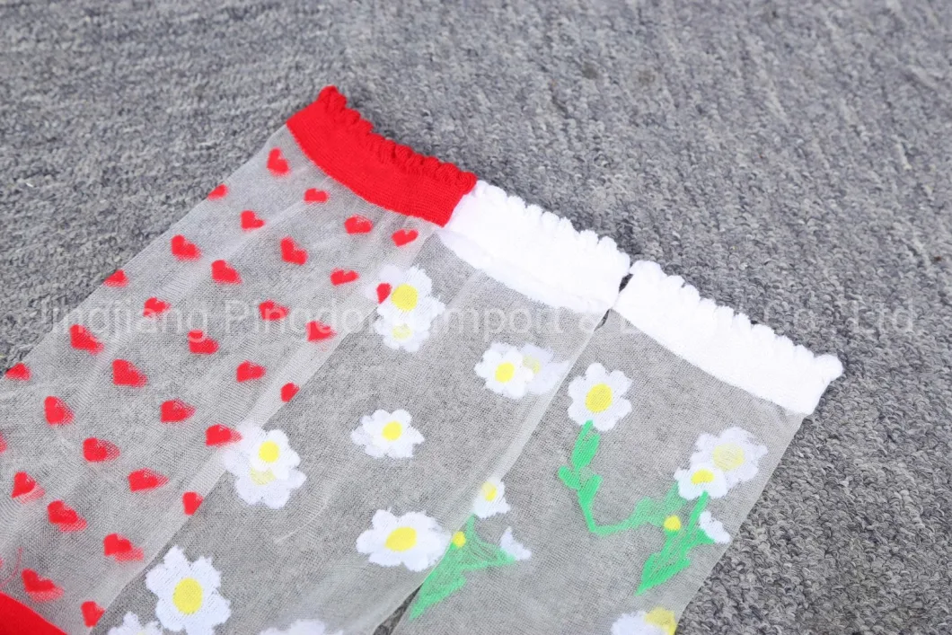 2020 New Fashionable Crystal Glass Silk Women Socks Tube Transparent Stockings Socks
