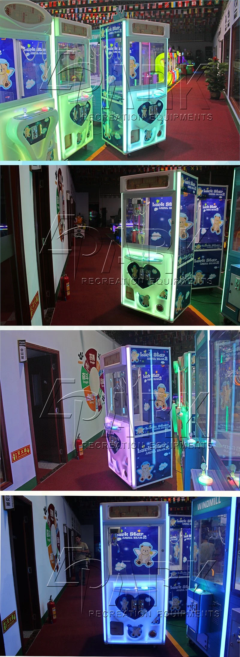 Wholesale Luck Star 2 Baby Angel Bear Game Toy Crane Claw Arcade Machine Indoor Kids Equipment