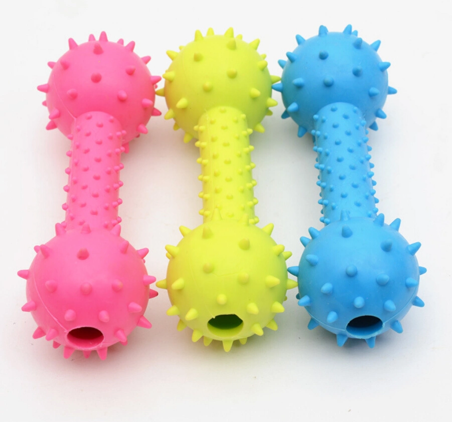 Pet TPR Pet Toy Rubber Bite Resistant Ring Barbell Toy Pet Supplies