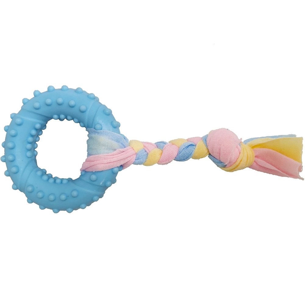 TPR Pet Chew Toy Pet Molar Toy with Colorful Rope