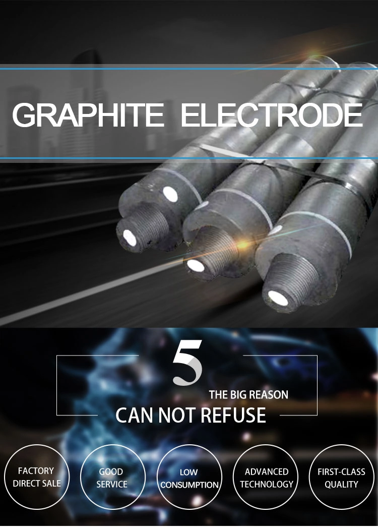 Graphite Electrodes with 4 Tpi Nipple Graphite Felt Electrode High Bulk Density 1.68 Graphite Electrode