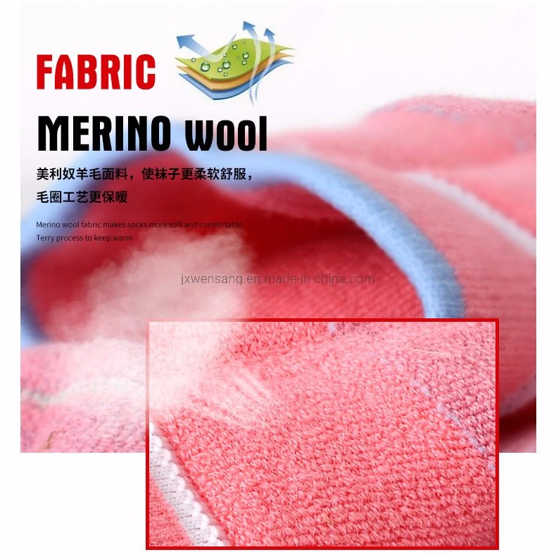 Light Cushion Athletic Camping Hiking Thermal Insulated Merino Wool Socks