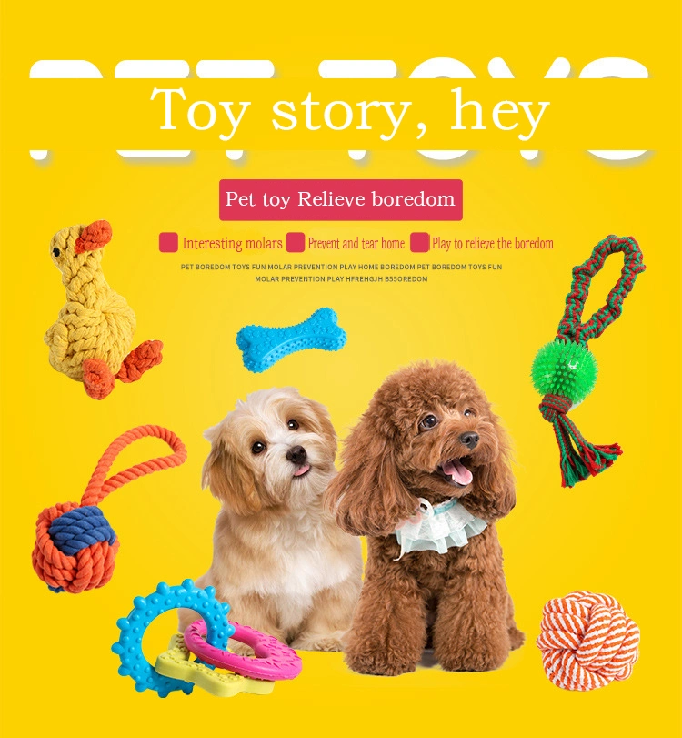 Cotton Rope Pet Chew Toy Dog Knot Toys Grinding Teeth Cleaning for Christmas