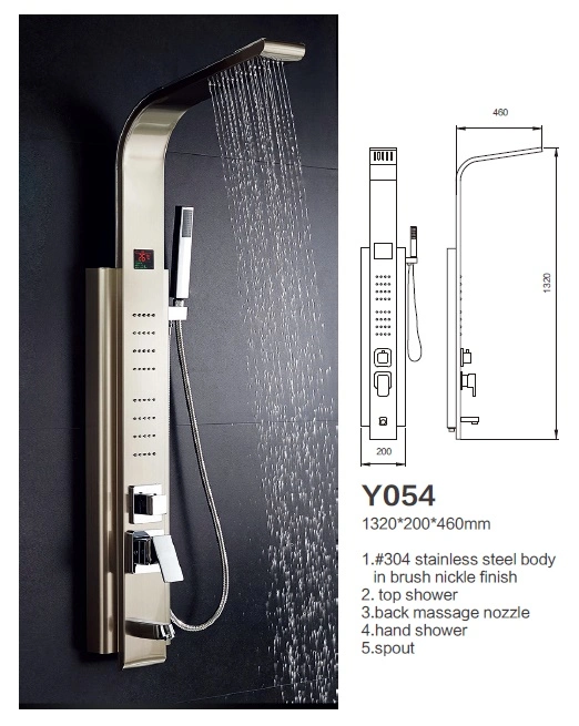 Woma 4 Function SS304 Shower Panel with Hand Shower in Chrome Mirror Finish (Y054)