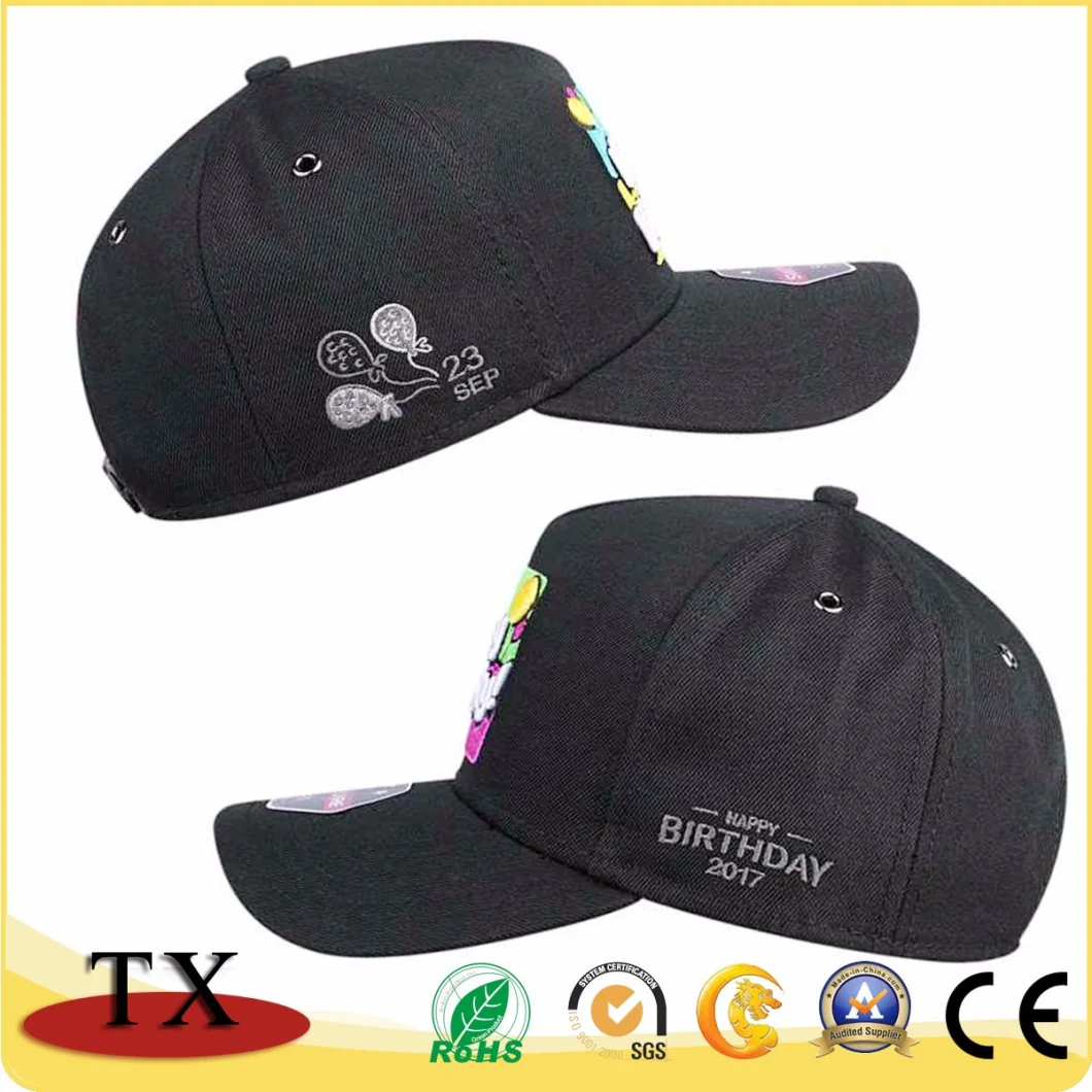 Custom Cotton Baseball Hat with 3D Embroidery Logo Leisure Sports Cap