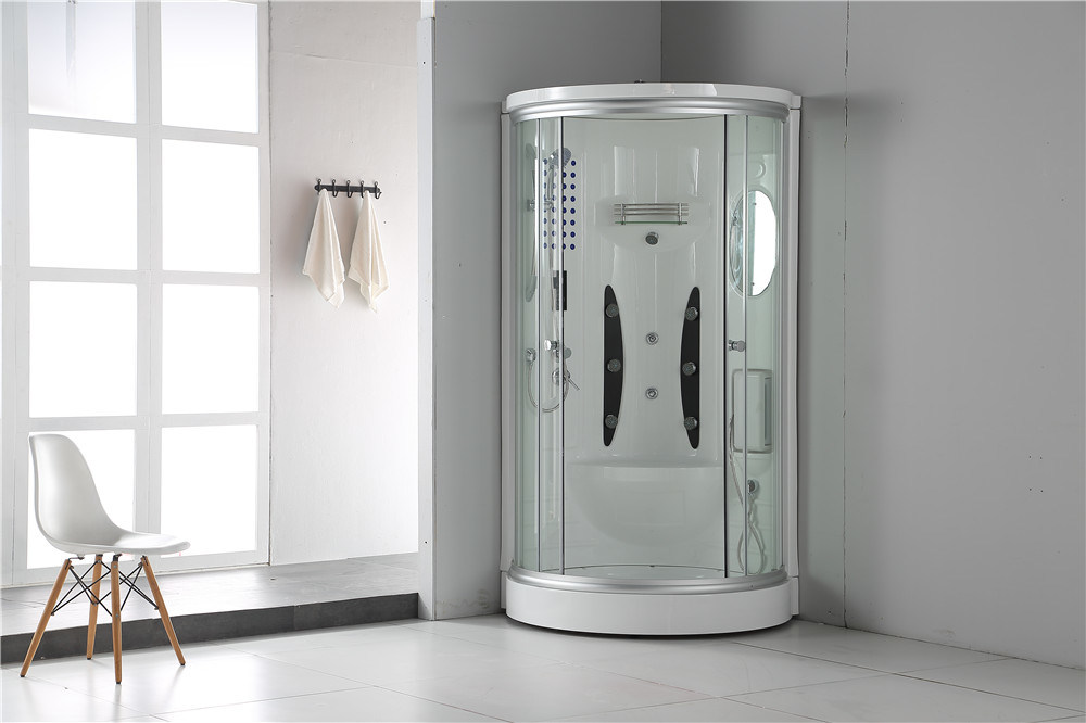 Hot Selling Small Coner Tempered Glass Sliding Shower Steam Room with Shower Base (Y811)