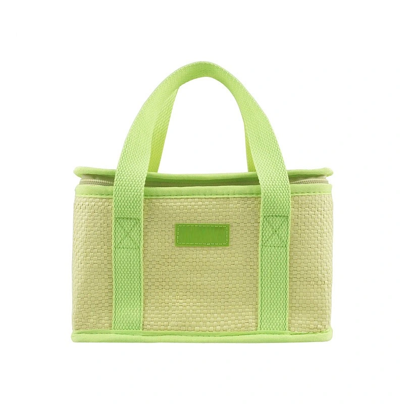 Summer Eco-Friendly Straw Lunch Picnic Bag with OEM Patch