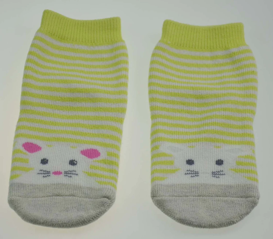 Customization Colorful Baby Jacquard Annimal Cartoon 100% Cotton Stripe Baby Socks