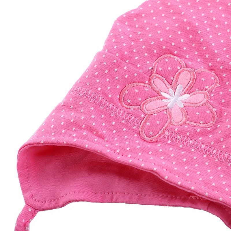 Fashion Flower Baby Hat for Girls Cotton Kids Children Hat with Adjustable Strap