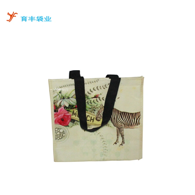 Printed Thermal Cooler Canvas Tote Lunch Bag