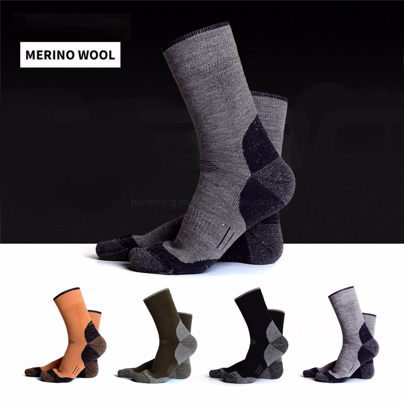 Light Cushion Athletic Camping Hiking Thermal Insulated Merino Wool Socks