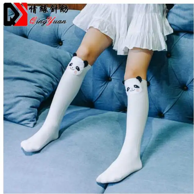 Cute Knee High Kids Socks with Panda Pattern