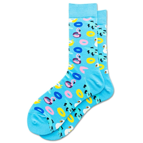 Colorful Funky 100% Cotton Socks for Men Dress Socks Cotton Fashion Patterned MID Calf Crew Socks