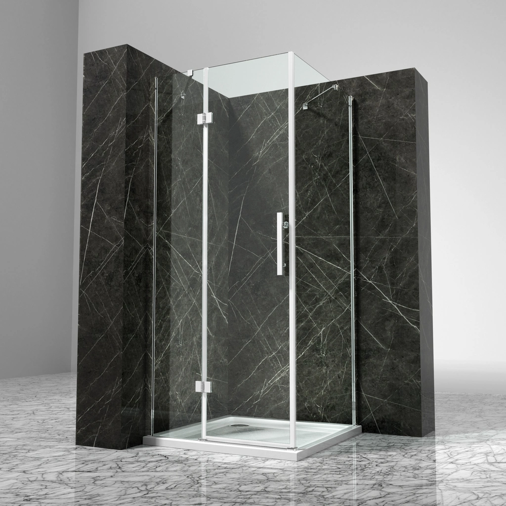 6mm Esg Glas Square Chromed Hinge Shower Bath Cabin China