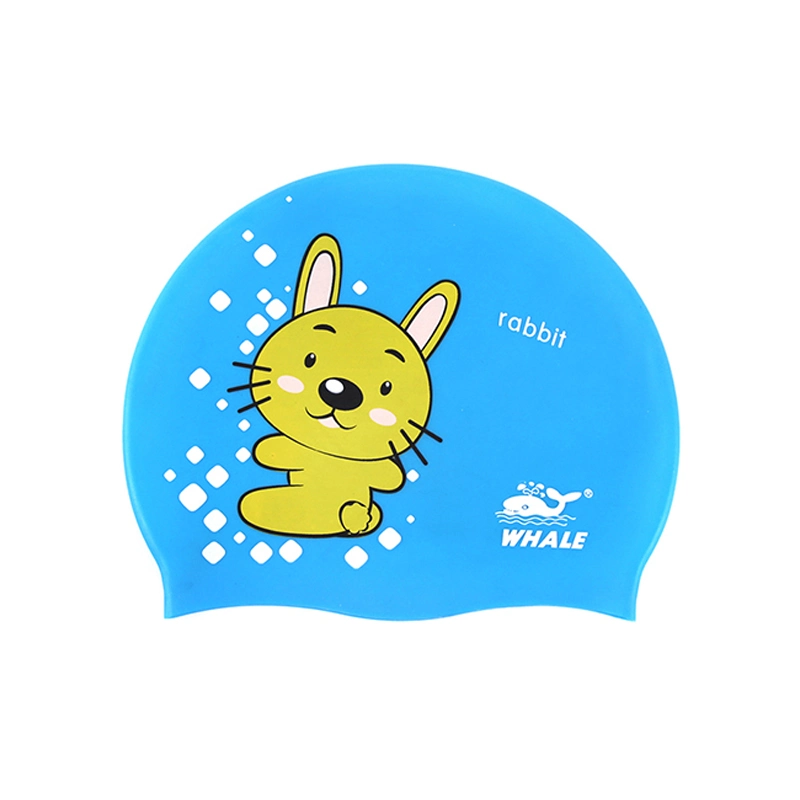 Kids Cartoon Logo Swim Caps Promotional Waterproof Silicone Swimming Hats