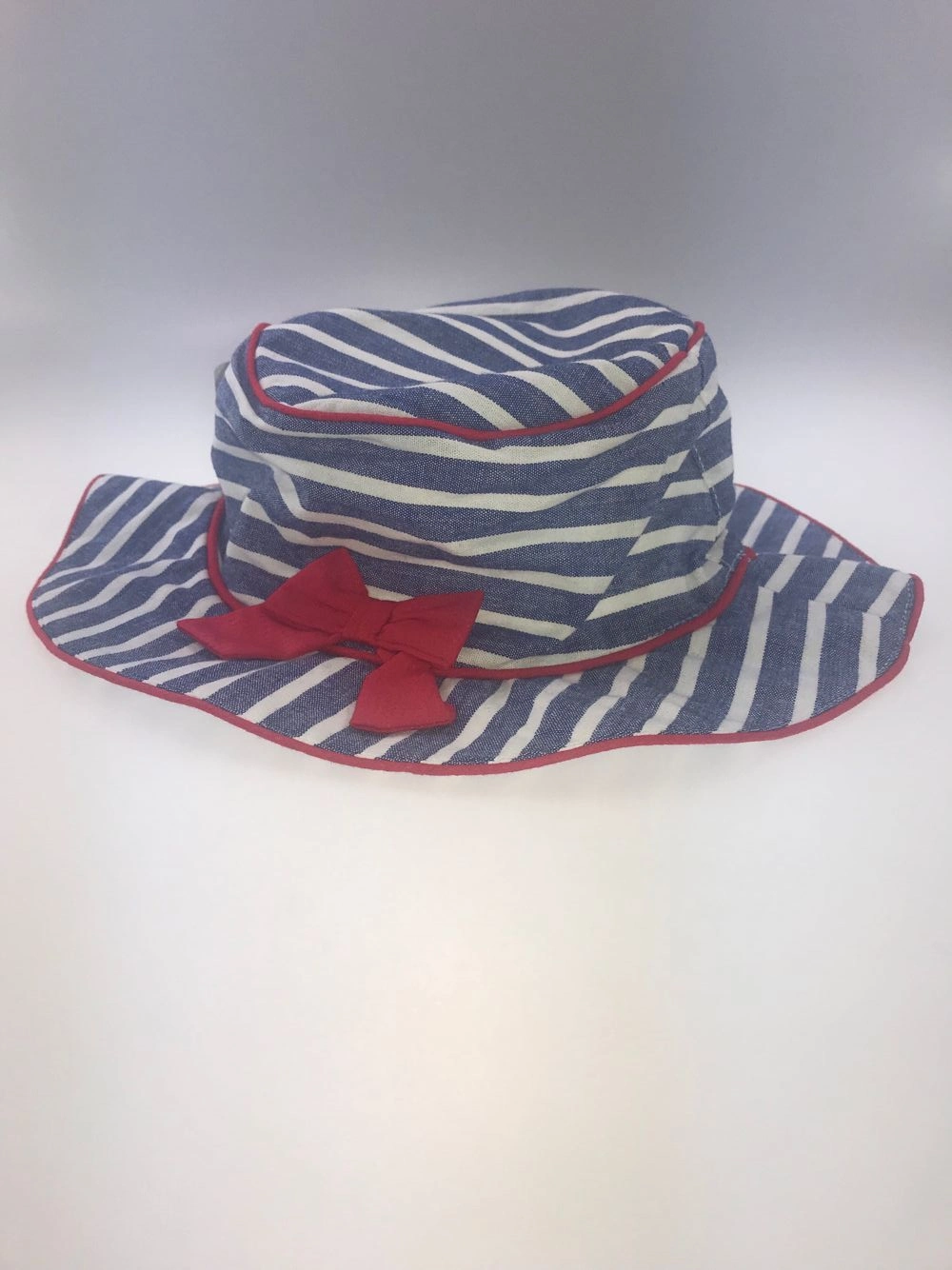 BSCI Leisure Stripe Cotton Girls Summer Bucket Hat